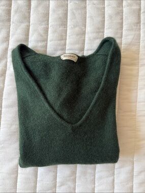 Yves Saint Laurent Deep Green V-Neck Sweater Vintage